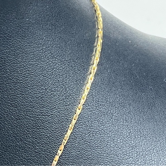 VTG 80's Teardrop Pearl Pendant Golden Necklace 17" - Picture 4 of 9